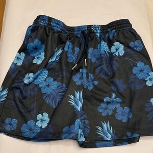 The Drip Shop excellent conditionKids Blue Floral Swim Shorts with Elastic Waist